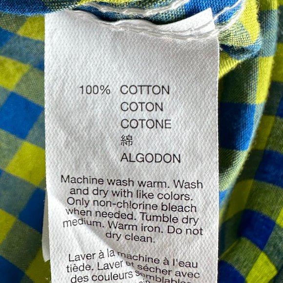 🧡 3/$15 Baby Gap Blue Green Checkered Button Up - 3T - Picture 3 of 5
